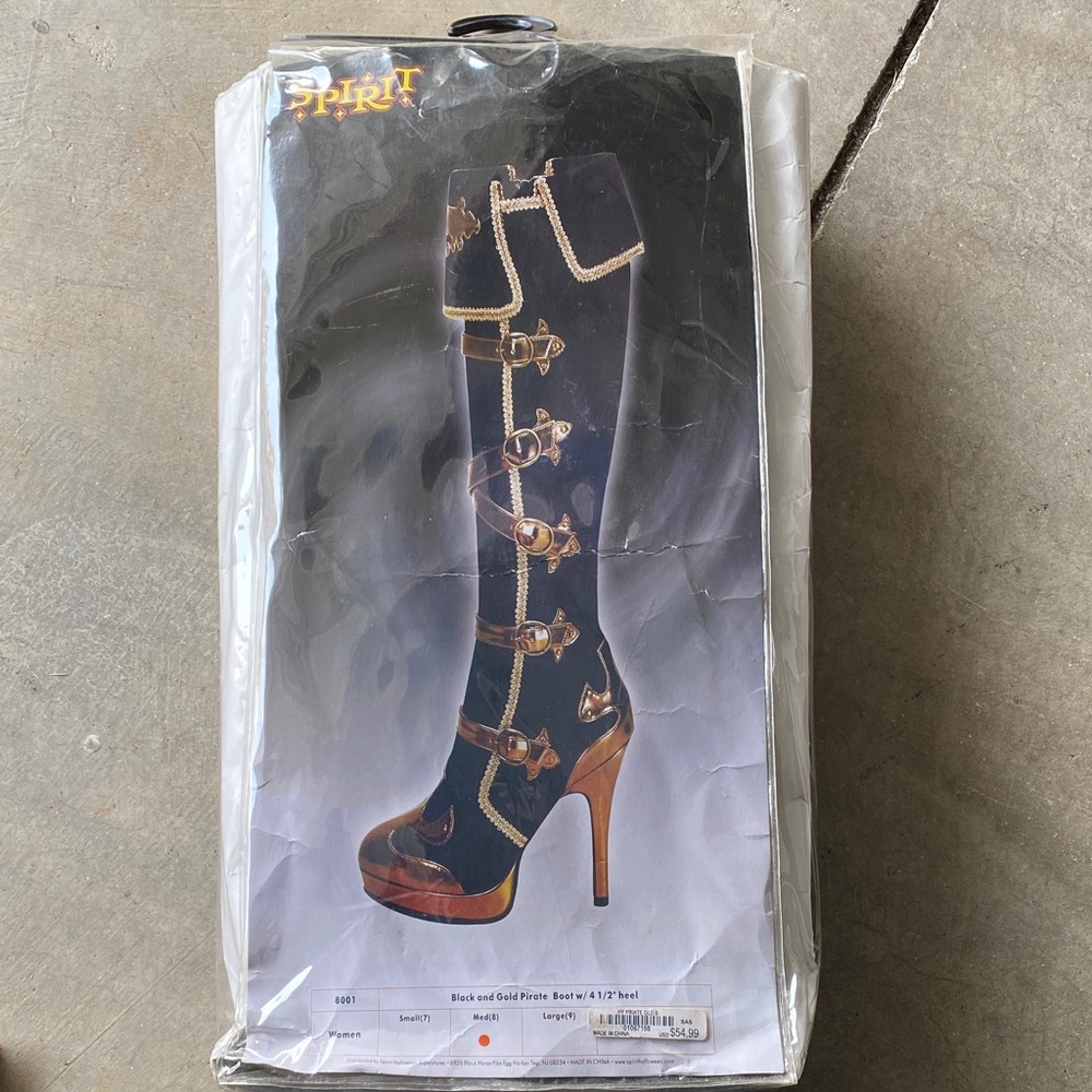 Spirit Black and Gold Buckle Boots